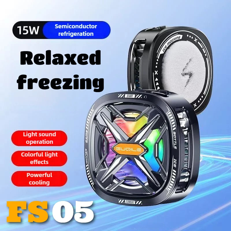 NEW FS05 Mobile Phone Magnetic Back-clip 2 in 1 Semiconductor PUBG Game Cooler for IPhone IOS Android Universal Cooling Radiator
