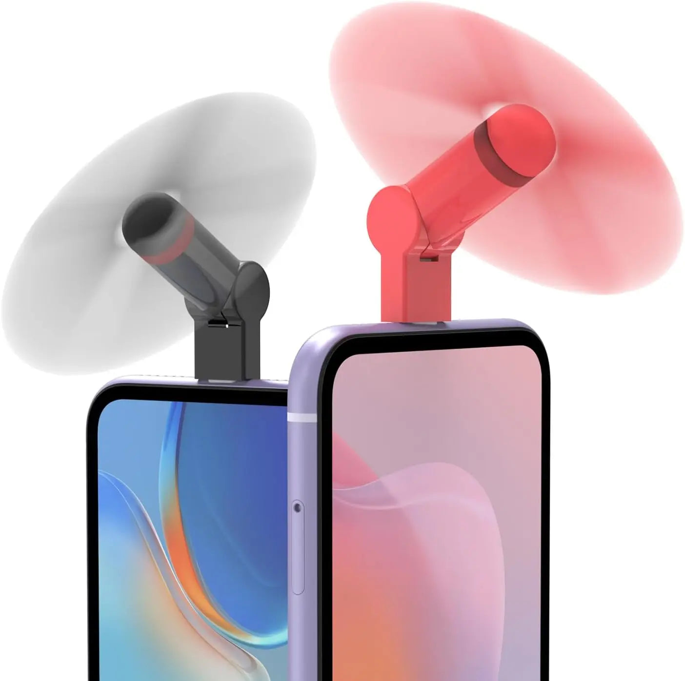 Type C Mini Fan 2-Pack, 180 Rotating Portable USB-C Cooler for Mobile Phones, Compatible with iPhone 15 Series and More Devices