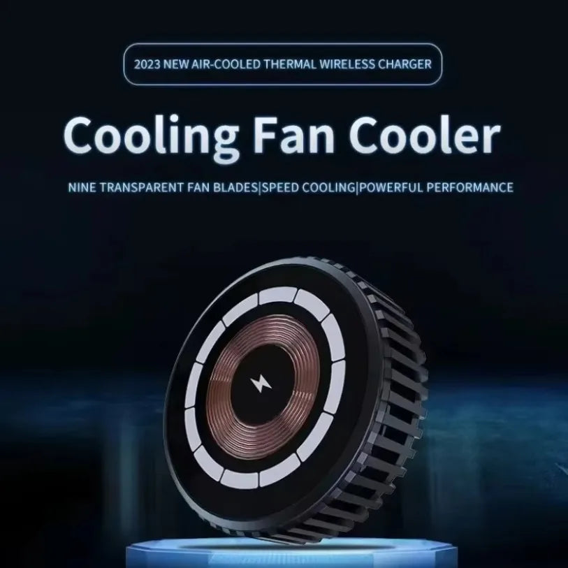 Portable Magnetic Phone Cooler Fast Charging Cooling Fan with 15W Wireless Charging Function for Qi2 iPhone 16 15 14 13 Pro Max