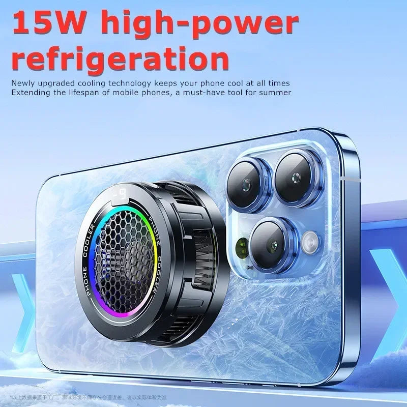 NEW X108 3 Gears Semiconductor Freeze PUBG Game Cooler Mobile Phone Magnetic/ Back Clip 2 IN 1 Cooling Radiator for IOS Android
