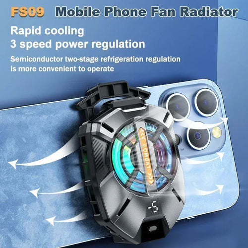 FS09 NEW Mobile Phone Semiconductor 3 Gear Digital Display Back-clip Cooling Radiator for IPhone Samsung Xiaomi PUBG Game Cooler