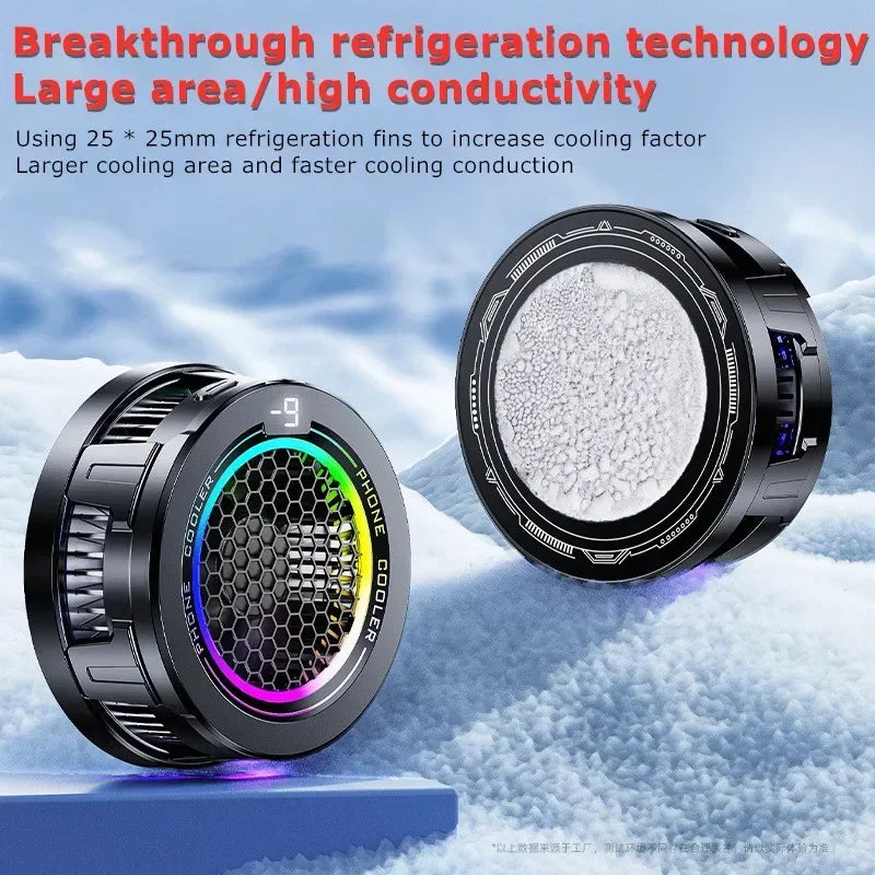 NEW X108 3 Gears Semiconductor Freeze PUBG Game Cooler Mobile Phone Magnetic/ Back Clip 2 IN 1 Cooling Radiator for IOS Android