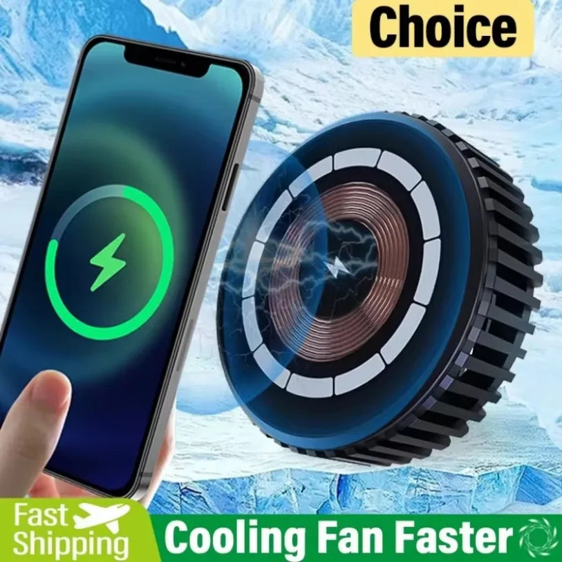 Portable Magnetic Phone Cooler Fast Charging Cooling Fan with 15W Wireless Charging Function for Qi2 iPhone 16 15 14 13 Pro Max