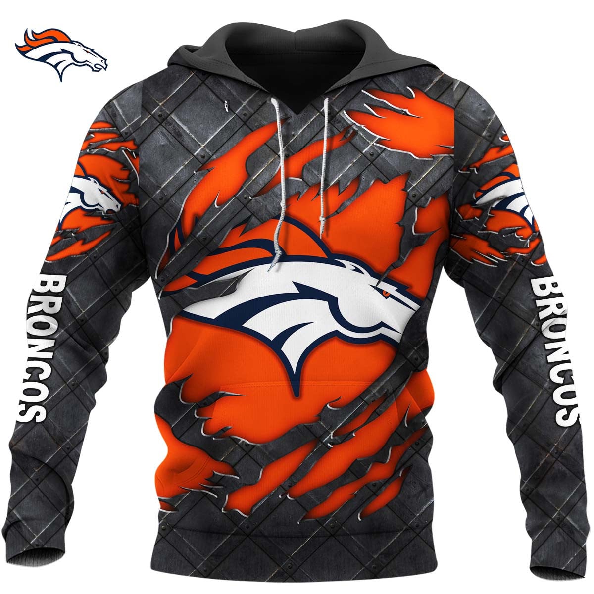 Denver Broncos Black Metal Design Shirt