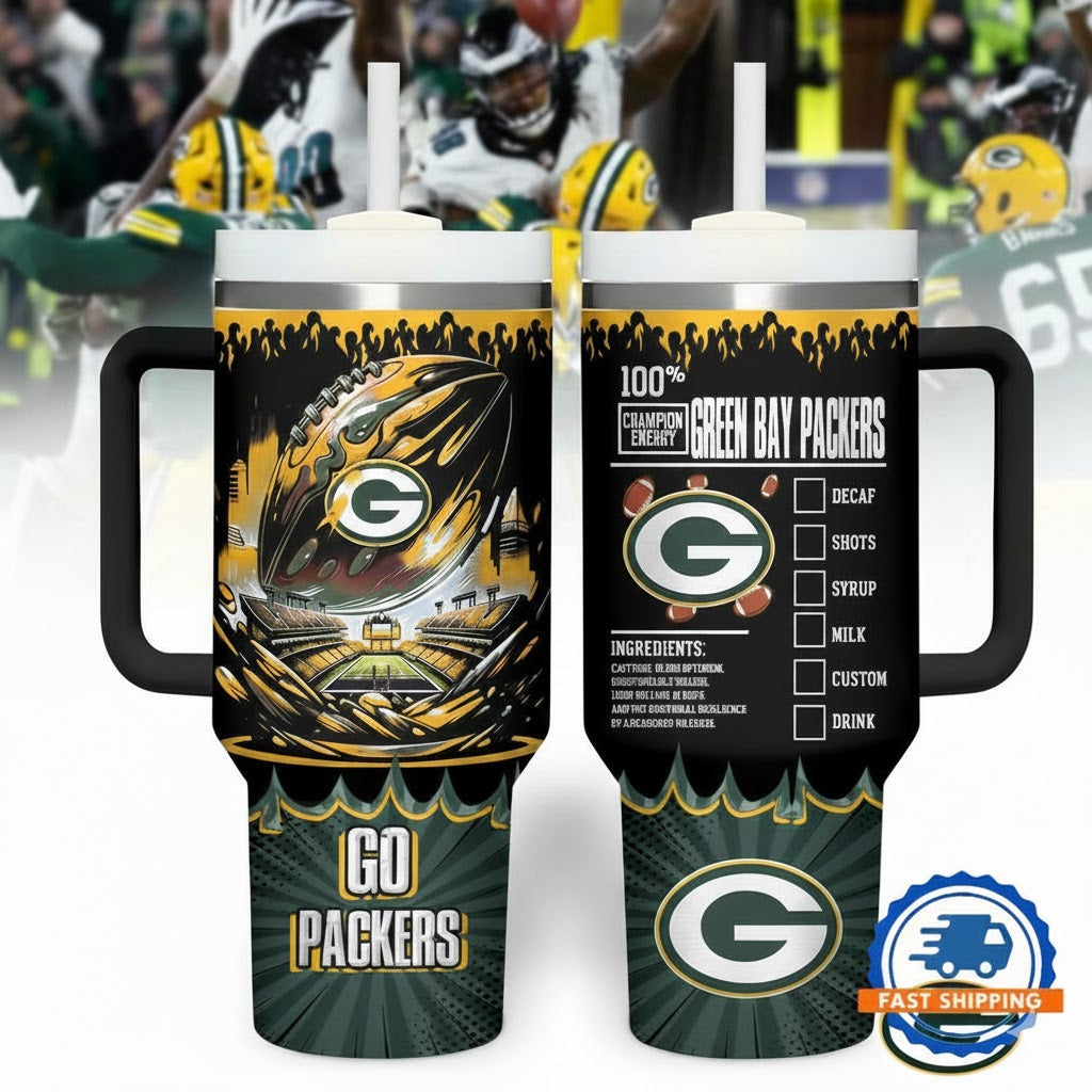 GB Packers Champion Energy Tumbler Handle Cup 40oz